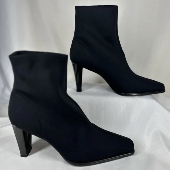 Stuart Weitzman Black Microfiber Fabric Stretch Boots size 8.5 - Picture 5 of 12